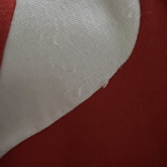 Hungary Fleece Red Jacket with Patch and Embossed Lettering on Back Men's Medium - Picture 10 of 12